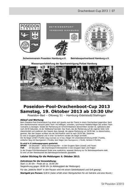 Drachenboot-Cup am 19. Oktober 2013 - SV Poseidon Hamburg