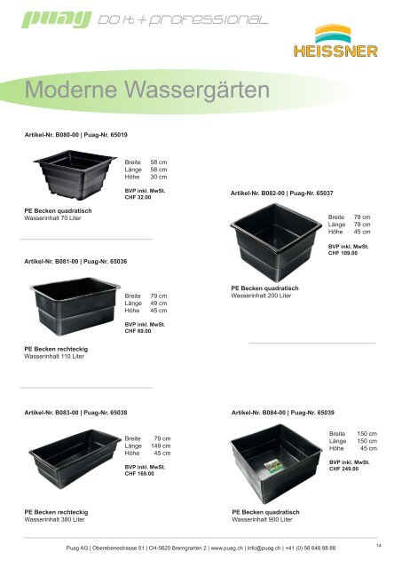 Heissner Decowater Outdoor Katalog - puag AG