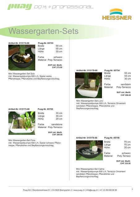 Heissner Decowater Outdoor Katalog - puag AG