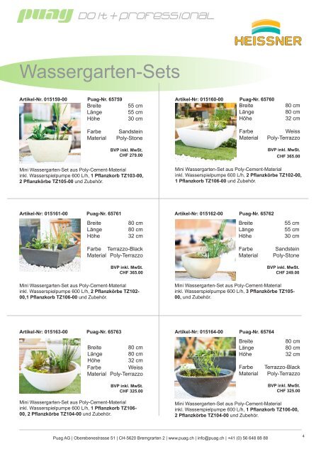 Heissner Decowater Outdoor Katalog - puag AG