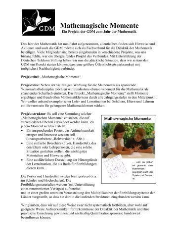 Mathemagische Momente - Gesellschaft für Didaktik der Mathematik