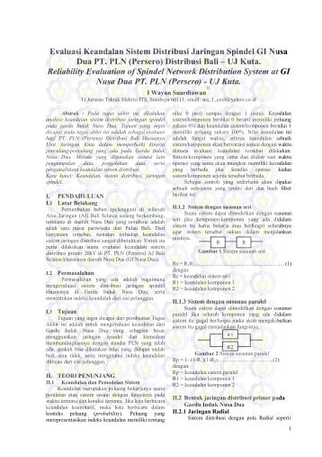 Evaluasi Keandalan Sistem Distribusi Jaringan Spindel ... - Digilib ITS