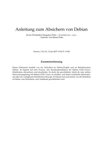 Anleitung zum Absichern von Debian