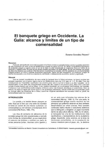 El banquete griego en Occidente. La Galia: alcance y límites ... - CSIC