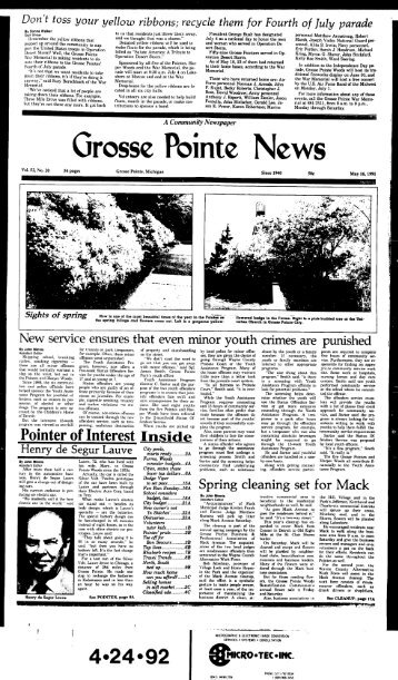 Grosse Pointe News - Local History Archives