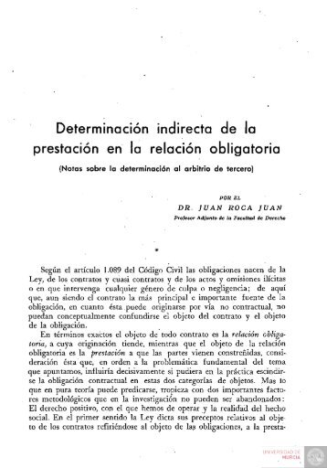 Determinación indirecta de la prestación en la relación ... - Digitum