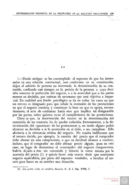 Determinación indirecta de la prestación en la relación ... - Digitum