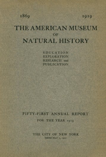 1919 - American Museum of Natural History