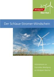 Informationen zur finanziellen Beteiligung am Windpark Oberthal