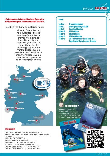 Das neue Magazin der TOP-DIVE Gruppe, hier als Leseprobe online