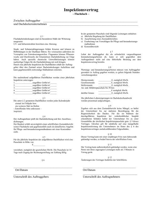 Wartungsvertrag Inspektion Flachdach (PDF)