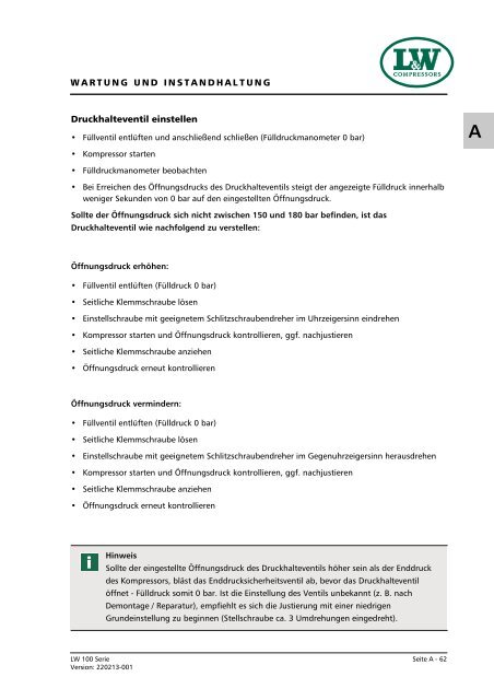 Betriebsanleitung - Lenhardt & Wagner