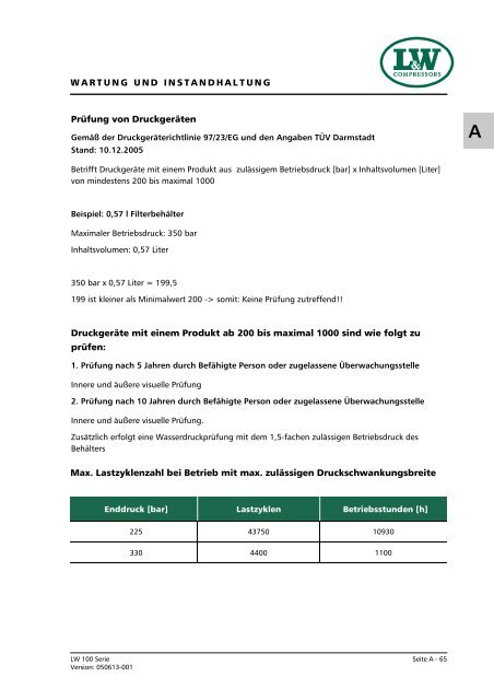 Betriebsanleitung - Lenhardt & Wagner