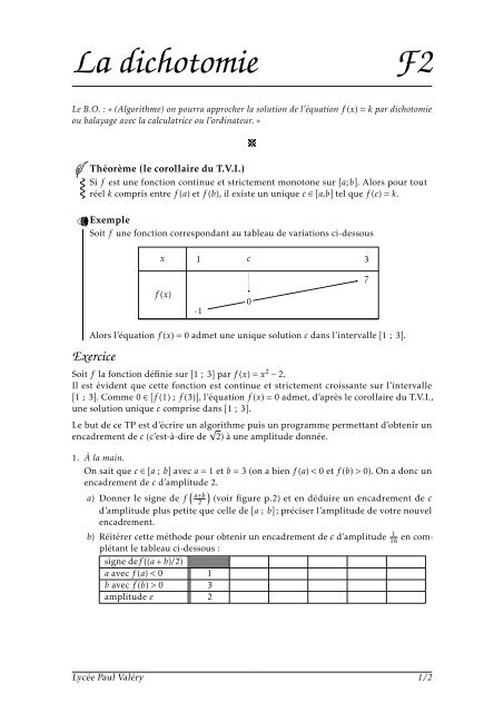 TP - La dichotomie - Dropbox