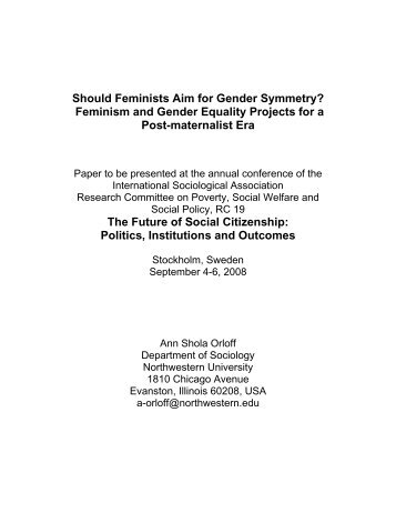 Orloff, "Should Feminists Aim for Gender Symmetry?" - Dropbox