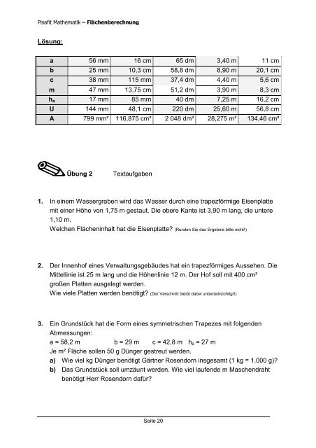 Flächenberechnung