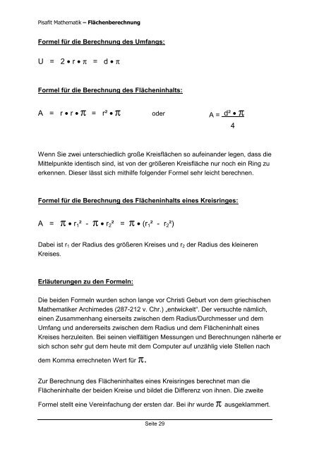 Flächenberechnung