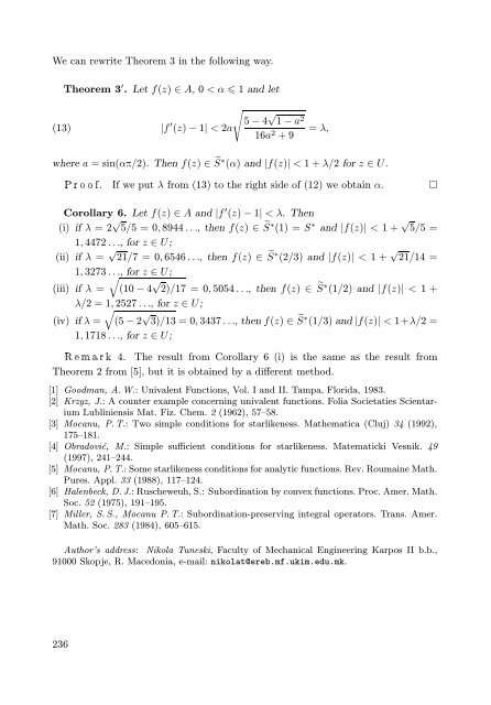 On some simple sufficient conditions for univalence