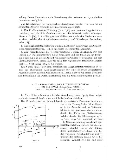 Berechnung der Potentialströmung für ein ebenes Spalt-Schaufelgitter