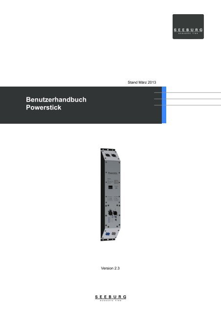 Benutzerhandbuch Powerstick - Seeburg acoustic line