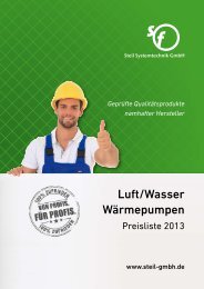 Bruttopreisliste Wärmepumpen 2013 - Steil Systemtechnik GmbH