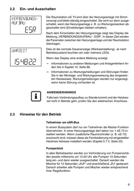 Montage- und Inbetriebnahmeanweisung Bedienungsanleitung