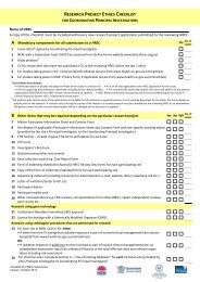 Research Study Checklist for Coordinating Principal Investigators