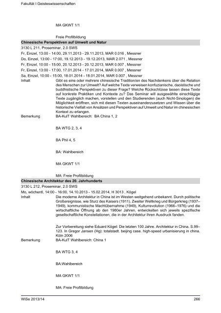 Fakultät I Geisteswissenschaften - Index of