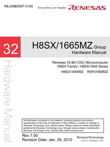 H8SX/1665MZ Group Hardware Manual - Renesas Electronics