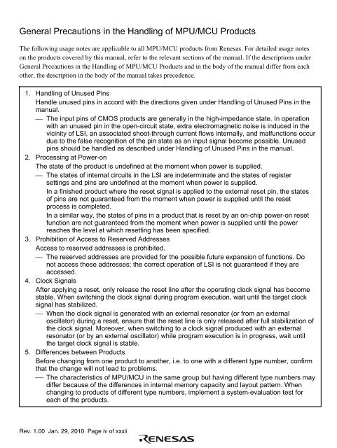 H8SX/1665MZ Group Hardware Manual - Renesas Electronics