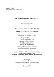PhD DISSERTATION: MAIN POINTS - ELTE BTK disszertációk