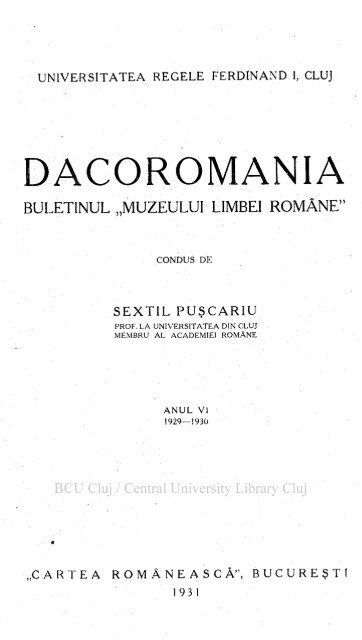 The database Sober necessary Buletinul &quot;Muzeului limbei române&quot;