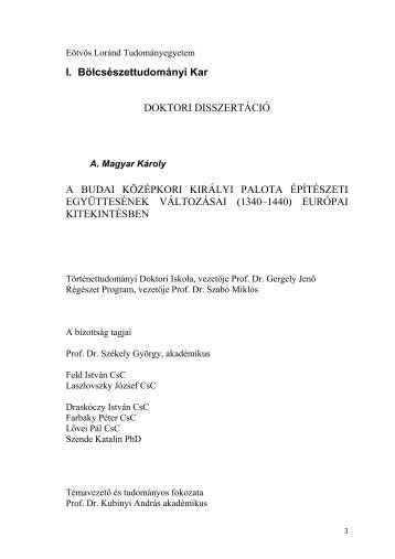 disszertáció - ELTE BTK disszertációk - Eötvös Loránd ...