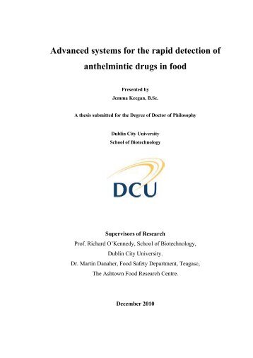 Advanced systems for the rapid detection of anthelmintic ... - DORAS