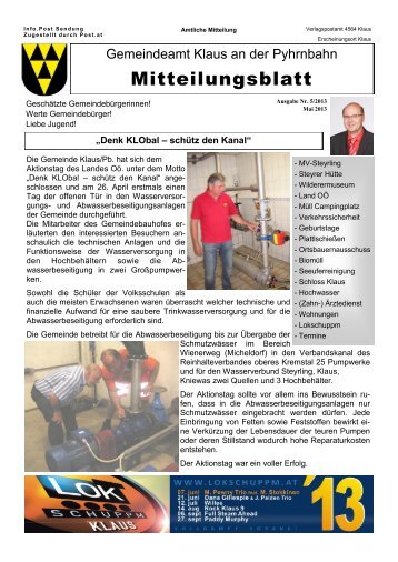 Mai 2013 - Gemeinde Klaus an der Pyhrnbahn