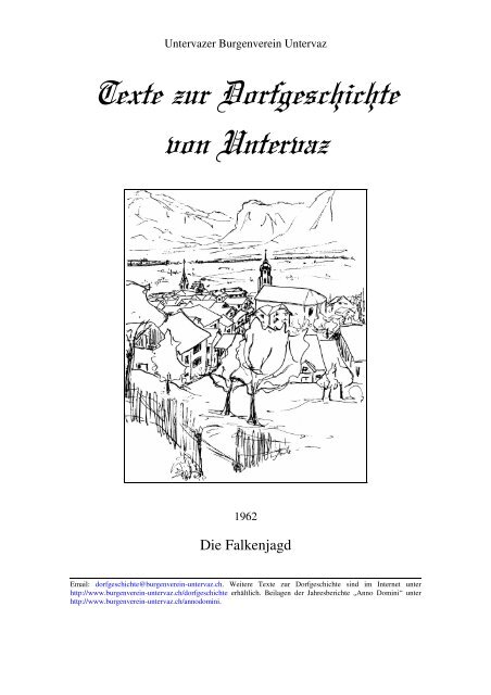 1962-Die Falkenjagd - Burgenverein Untervaz