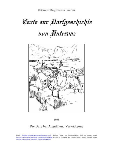 1935-Die Burg bei Angriff und Verteidigung - Burgenverein Untervaz