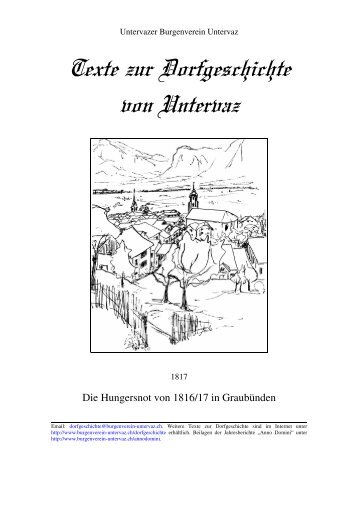 1817-Die Hungersnot von 1816-17 in Graubünden - Burgenverein ...
