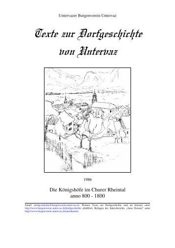 1986-Die Königshöfe im Churer Rheintal anno 800 - 1800