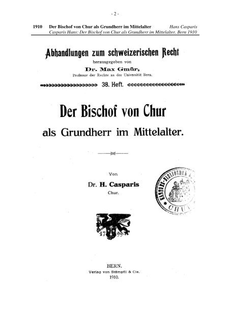 1910-Der Bischof von Chur als Grundherr im Mittelalter