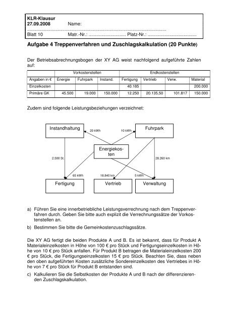 Kosten- und Leistungsrechnung - Technische Universität Darmstadt