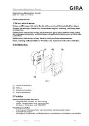 1 Sicherheitshinweise 2 Geräteaufbau 3 Funktion - Download - Gira