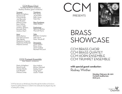 Brass Showcase 02.28.11.pdf - UC DRC Home