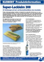 Informationsblatt KLEIBERIT 308 Lackleim...