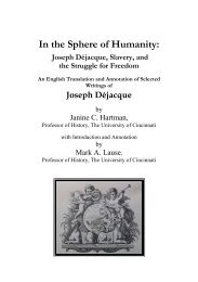 In the Sphere of Humanity: Joseph Déjacque ... - UC DRC Home