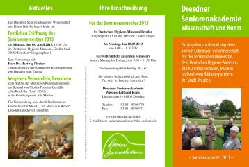 DSA-Flyer Sommersemester 2013 - Dresdner Seniorenakademie ...