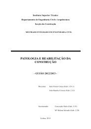 patologia e reabilitação da construção - Universidade de Lisboa