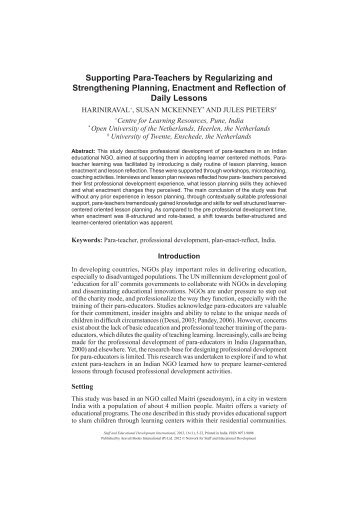 Supporting Para-Teachers by Regularizing and Strengthening ...