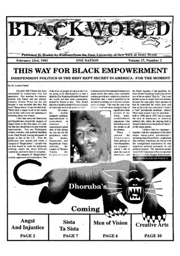 Blackworld, V. 27, i. 02 - 19930223.pdf - The State University of New ...