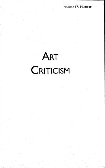 Art Criticism - The State University of New York